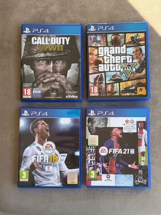 PS4 Juegos: Call of Duty, GTA V, FIFA 18/21