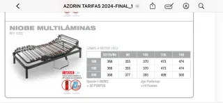 Cama articulada 105cm ancho, patas altas, nueva,