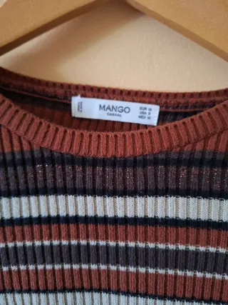 Camiseta canalé Mango Rayas Talla M