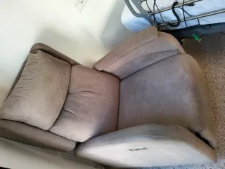 Sillón elevador reclinable tela beige/gris