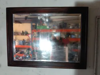 Espejo antiguo marco castaño venta persona 106/80