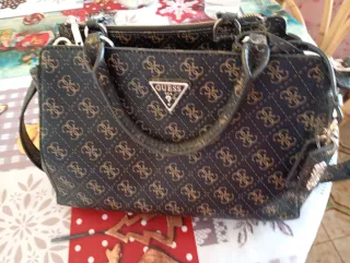 Bolso Guess Mujer Original Marrón y Dorado