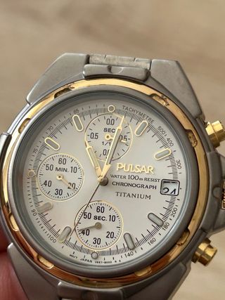 Pulsar Cronógrafo Titanium Reloj Hombre