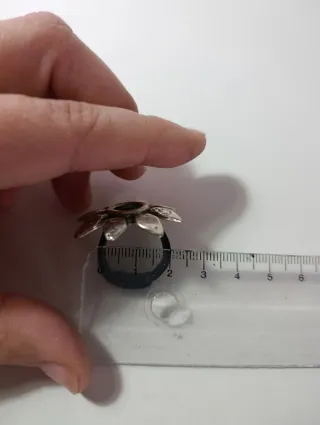 Anillo Flor Acero y Cuero