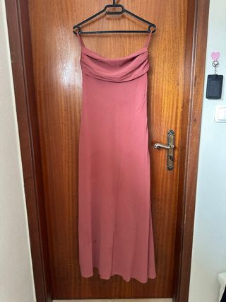 Vestido rosa velho comprido