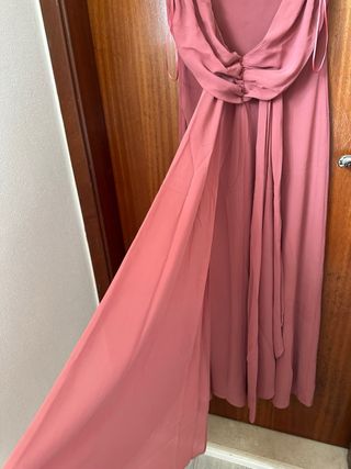 Vestido rosa velho comprido