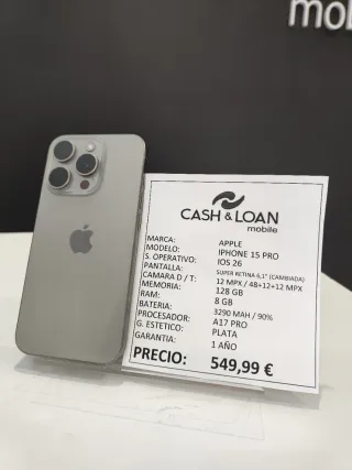 iPhone 15 Pro 128GB Plata