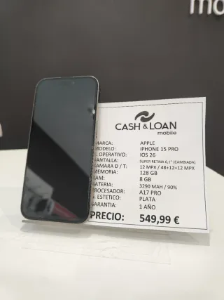 iPhone 15 Pro 128GB Plata