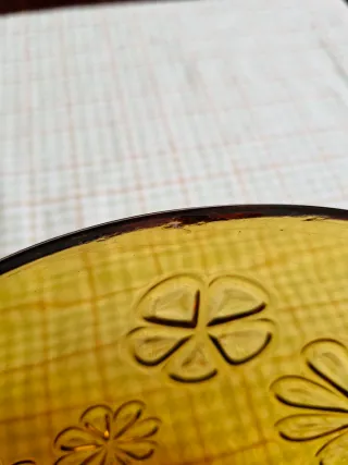 Bol Vintage Ámbar Cristal Prensado