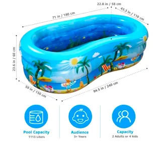 Piscina Hinchable iBaseToy 240x150x56cm