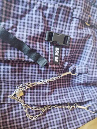 Falda pantalón BSK98 cuadros morados