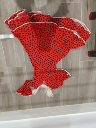 Vestido Flamenca Niña Rojo Lunares