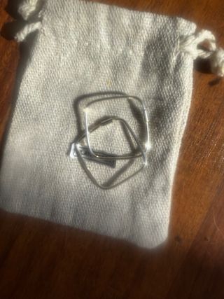 Pendientes Aros Cuadrados Plata de Ley
