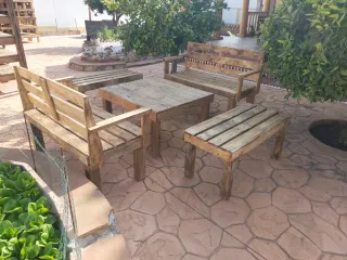 Conjunto Terraza Madera Palets Reciclada