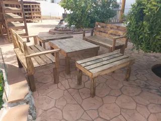 Conjunto Terraza Madera Palets Reciclada