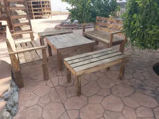 Conjunto Terraza Madera Palets Reciclada