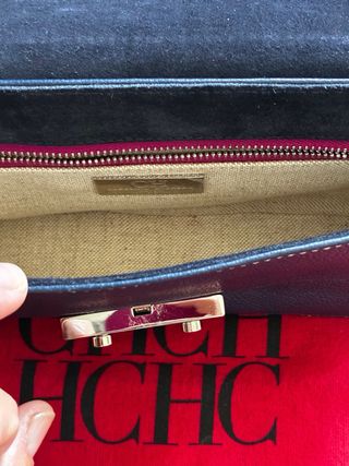 Bolso Carolina Herrera Piel y Bandolera Tejido