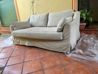 Sofá Ikea 3 plazas tela beige, precio nuevo:650€