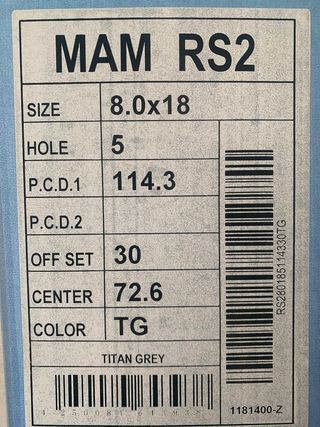 4 llantas MAM RS2 8x18 5x114 et30 GERMANY