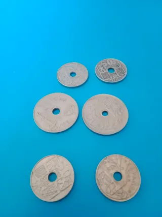 Lote de 6 monedas españolas antiguas