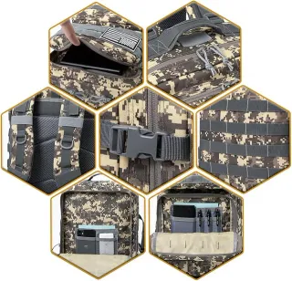 Mochila Táctica 50L Impermeable Camuflaje