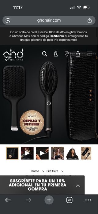 Cepillo Alisador GHD Negro