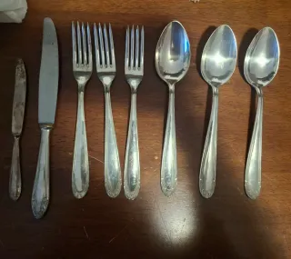 22 posate in argento 1000