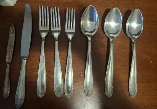 22 posate in argento 1000