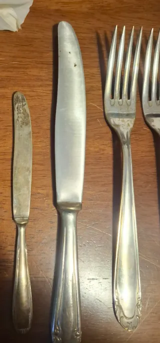 22 posate in argento 1000