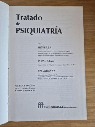 Tratado de Psiquiatría. Henri Ey, Bernard, Brisset