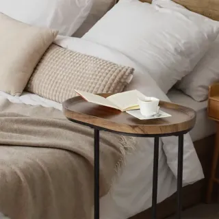 Mesa centro o auxiliar madera y metal