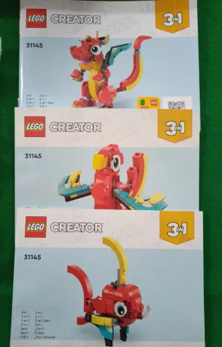 LEGO Creator 31145 Dragón Rojo 3 en 1