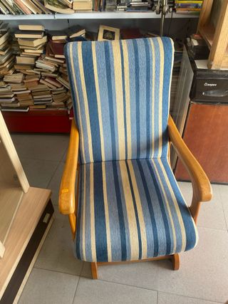 Pareja Mecedoras Madera y Tela