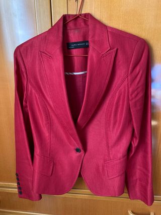 Traje Chaqueta Zara Mujer Roja