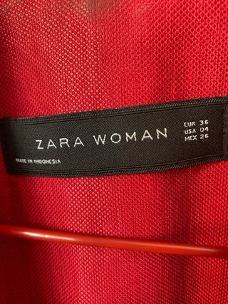 Traje Chaqueta Zara Mujer Roja