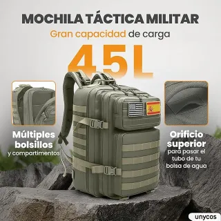 Mochila Táctica Militar 45L Molle Impermeable