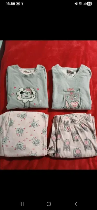 Pack / set Two Winter Pijamas pink and grey
