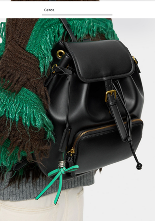 Zaino Parfois nero con dettagli verdi