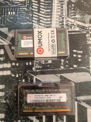 Lote 2x Módulos RAM DDR2 Portátil UMAX