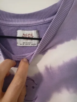 Sudadera Tie-Dye Morado y Blanco Pull&Bear