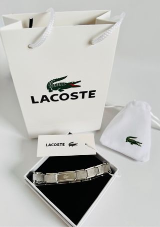 Pulsera Lacoste Stencil Acero Inox NUEVA