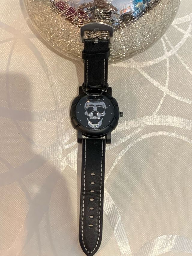 Reloj SKL Calavera Negro y Plateado