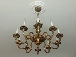 Lámpara de bronce 10 brazos