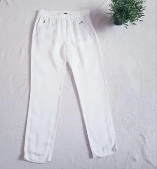 Pantalón verano cremalleras blanco zara woman S