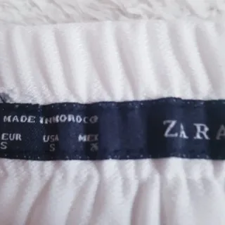 Pantalón verano cremalleras blanco zara woman S