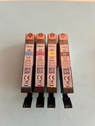 4 Cartuchos Tinta Canon CLI-581 Setup