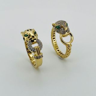 ANILLO PANTERA CON ESMALTE. Oro 18k