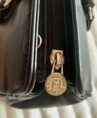 Borsa Fendi Boston in pelle marrone a tracolla anni '70