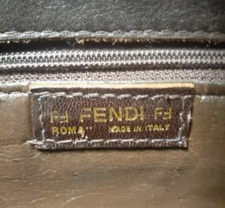 Borsa Fendi Boston in pelle marrone a tracolla anni '70