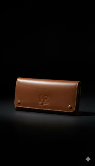 Funda de gafas HR de piel marrón